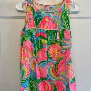 Lilly Pulitzer Pink and Green Floral Tank Top